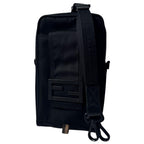 Fendi Baguette Phone Pouch Nylon Shoulder Bag Black