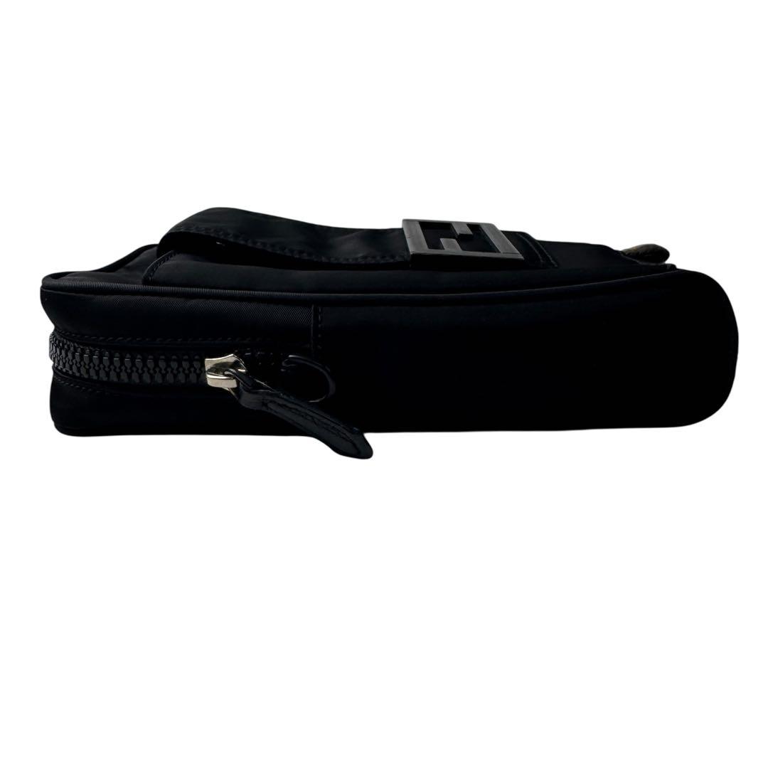 Fendi Baguette Phone Pouch Nylon Shoulder Bag Black — view 5