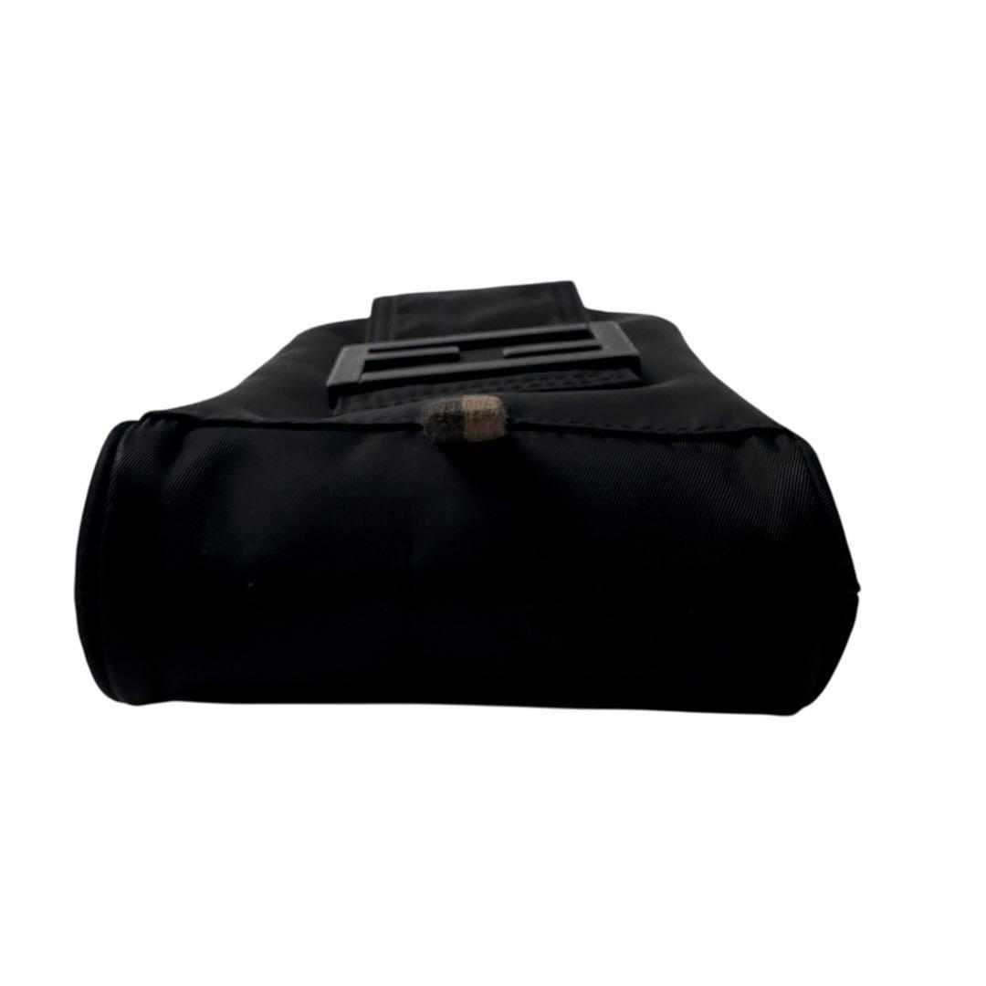 Fendi Baguette Phone Pouch Nylon Shoulder Bag Black — view 6