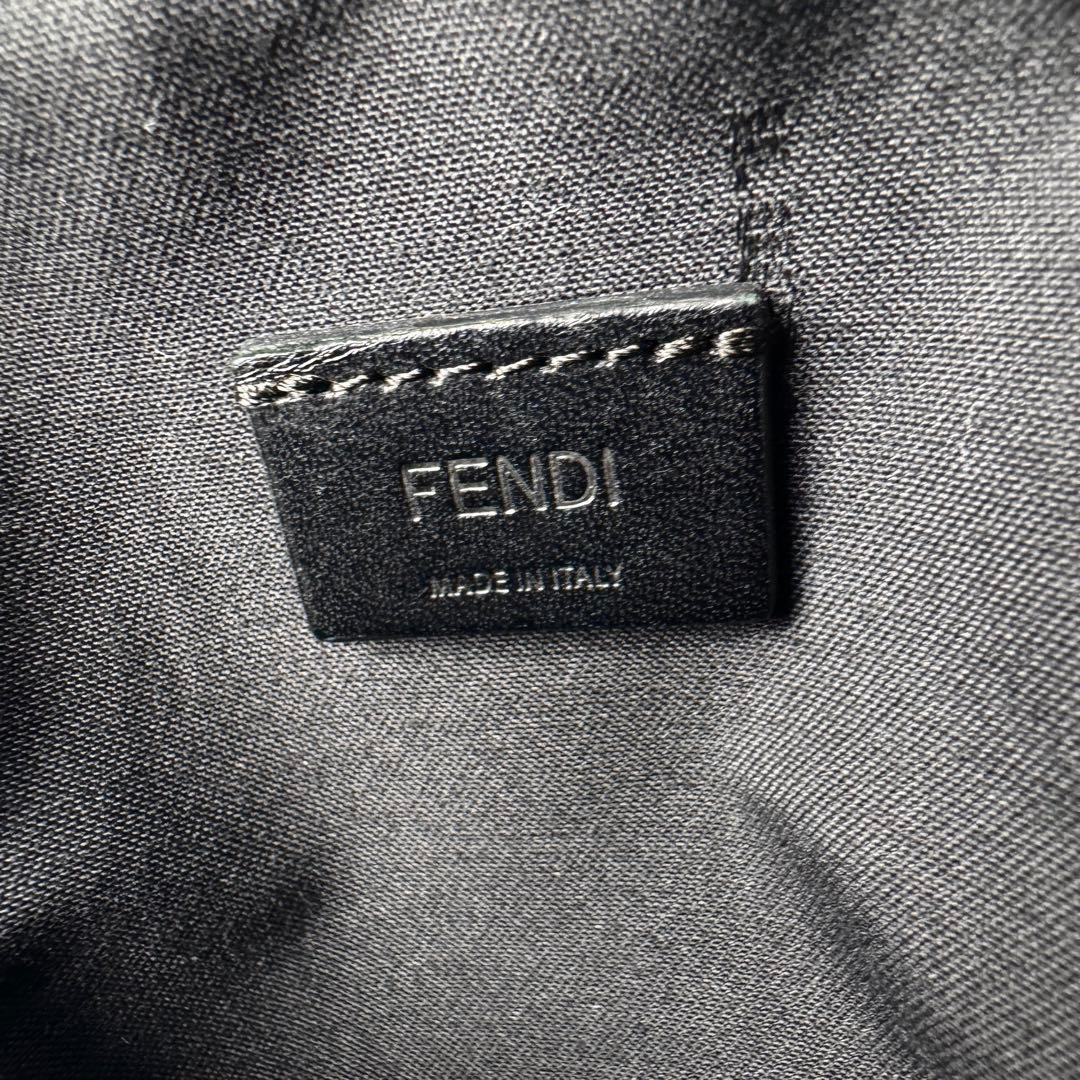 Fendi Baguette Phone Pouch Nylon Shoulder Bag Black — view 8