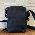 Dior All Over Print Vintage Canvas Leather Shoulder Bag Black — view 2