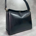 Gucci Handbag Black Gold Leather