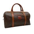 Celine Leather Macadam Triomphe Hand Boston Bag Brown