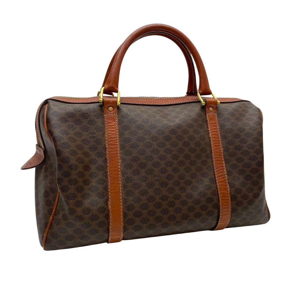 Celine Leather Macadam Triomphe Hand Boston Bag Brown — view 2