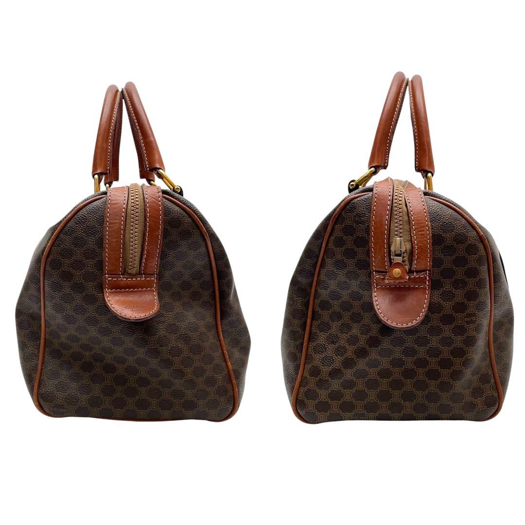 Celine Leather Macadam Triomphe Hand Boston Bag Brown — view 3
