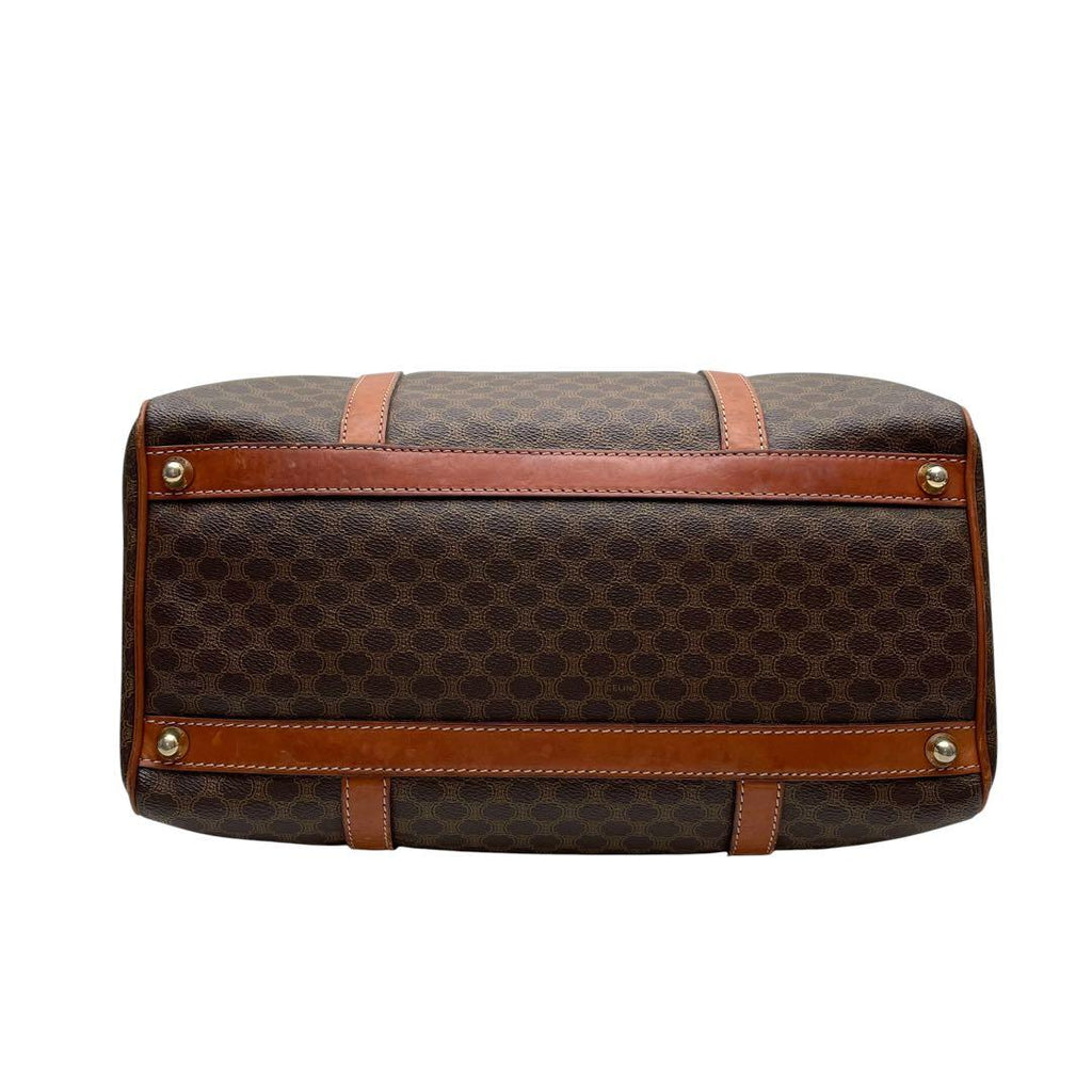 Celine Leather Macadam Triomphe Hand Boston Bag Brown — view 4