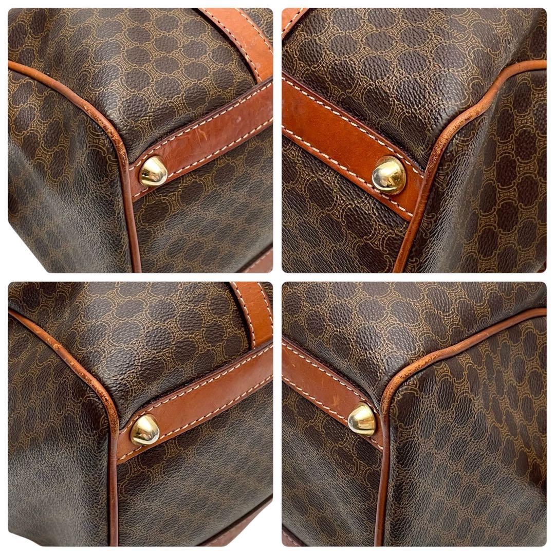 Celine Leather Macadam Triomphe Hand Boston Bag Brown — view 5