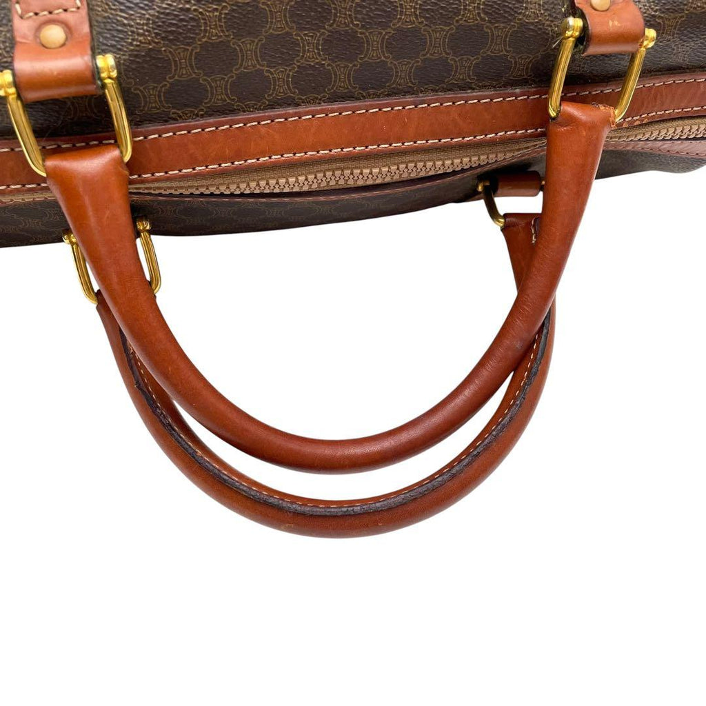Celine Leather Macadam Triomphe Hand Boston Bag Brown — view 6