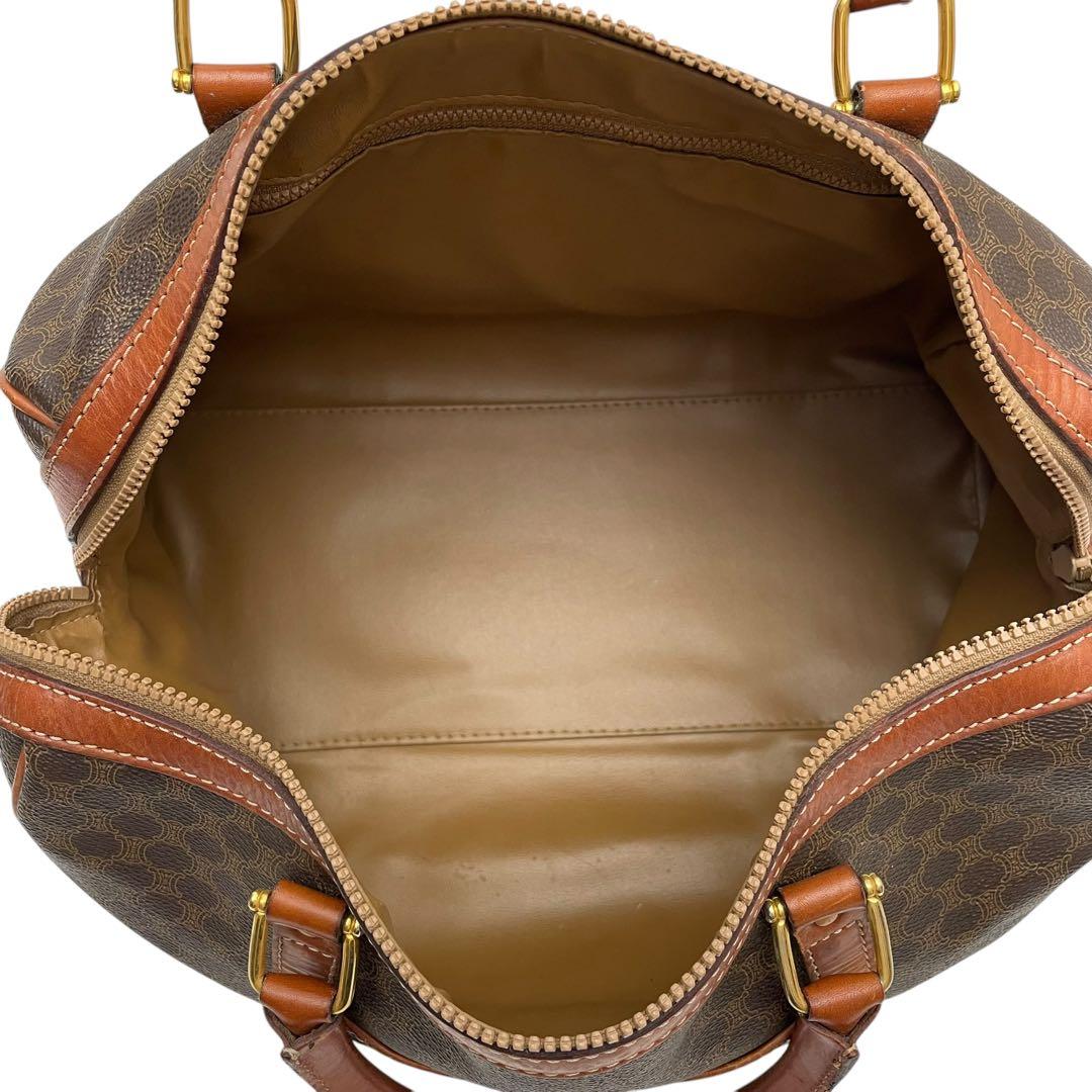 Celine Leather Macadam Triomphe Hand Boston Bag Brown — view 7