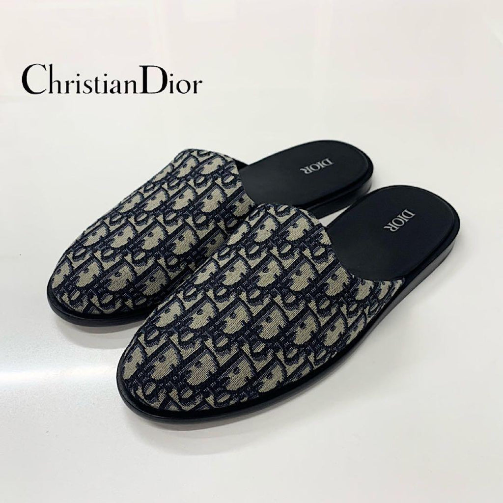 Dior Oblique Jacquard Sandals Navy