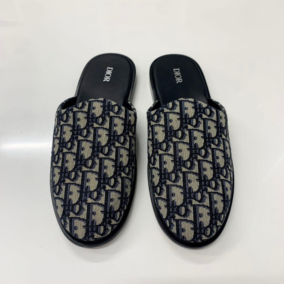 Dior Oblique Jacquard Sandals Navy — view 2