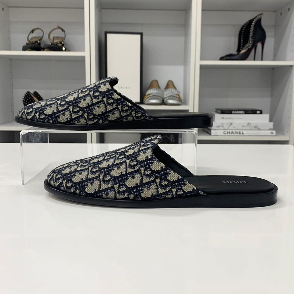 Dior Oblique Jacquard Sandals Navy — view 3