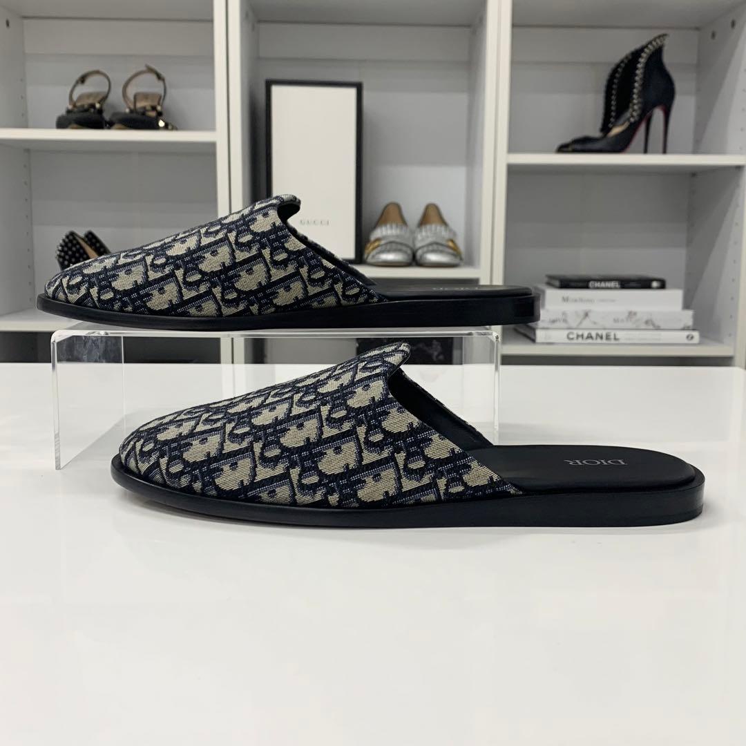Dior Oblique Jacquard Sandals Navy — view 3