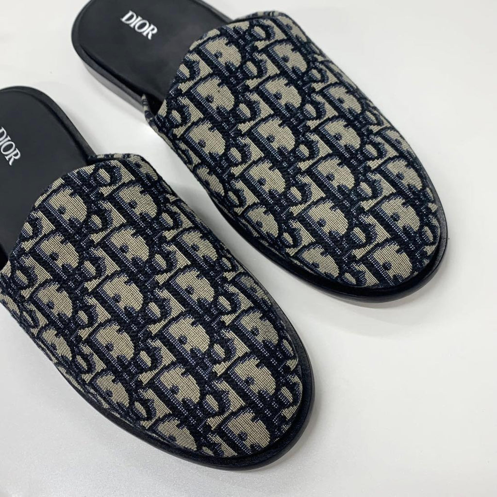 Dior Oblique Jacquard Sandals Navy — view 9