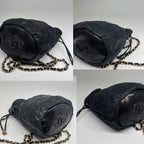 Chanel Drawstring Shoulder Bag Black Gold — view 8