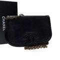 Chanel Lambskin CC Logo Chain Shoulder Bag Black