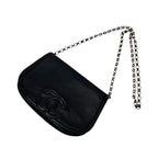 Chanel Lambskin CC Logo Chain Shoulder Bag Black — view 3