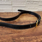 Celine Leather Gold Flap Shoulder Bag Black — view 7
