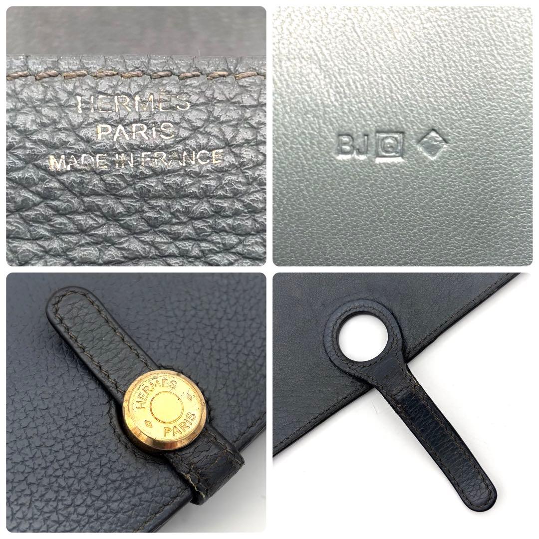 Hermes Dogon GM Togo Wallet Gray Silver Leather — view 9
