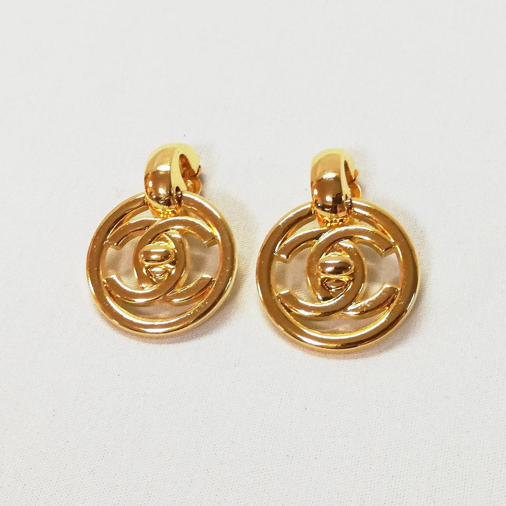 Chanel CC Logo Turnlock Earrings — view 2