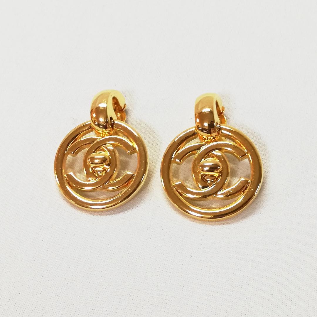 Chanel CC Logo Turnlock Earrings — view 2