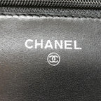 Chanel Lambskin Chain Wallet CC Logo Black Shoulder — view 5