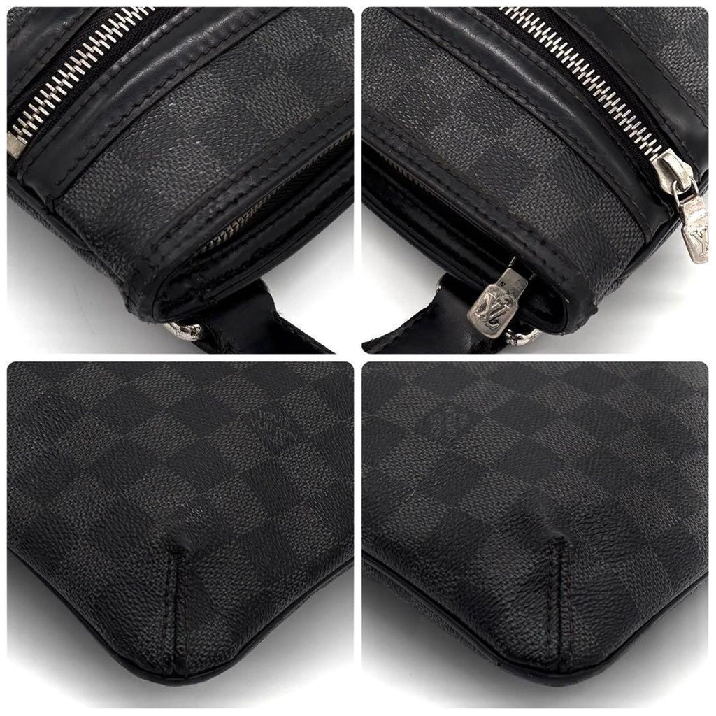 Louis Vuitton Damier Graphite Thomas Shoulder Bag Gray — view 7