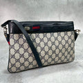 Gucci GG Sherry Line Shoulder Bag Navy Leather