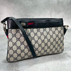 Gucci GG Sherry Line Shoulder Bag Navy Leather