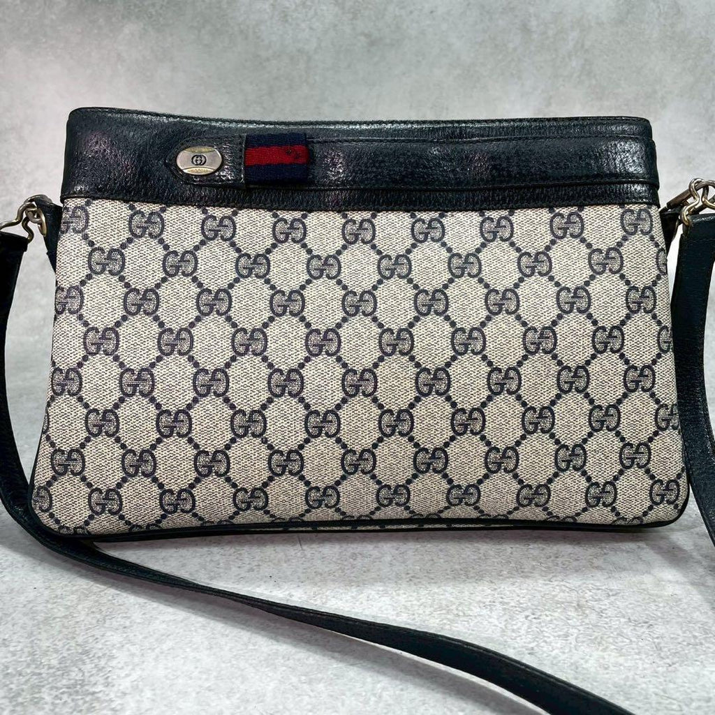 Gucci GG Sherry Line Shoulder Bag Navy Leather — view 2