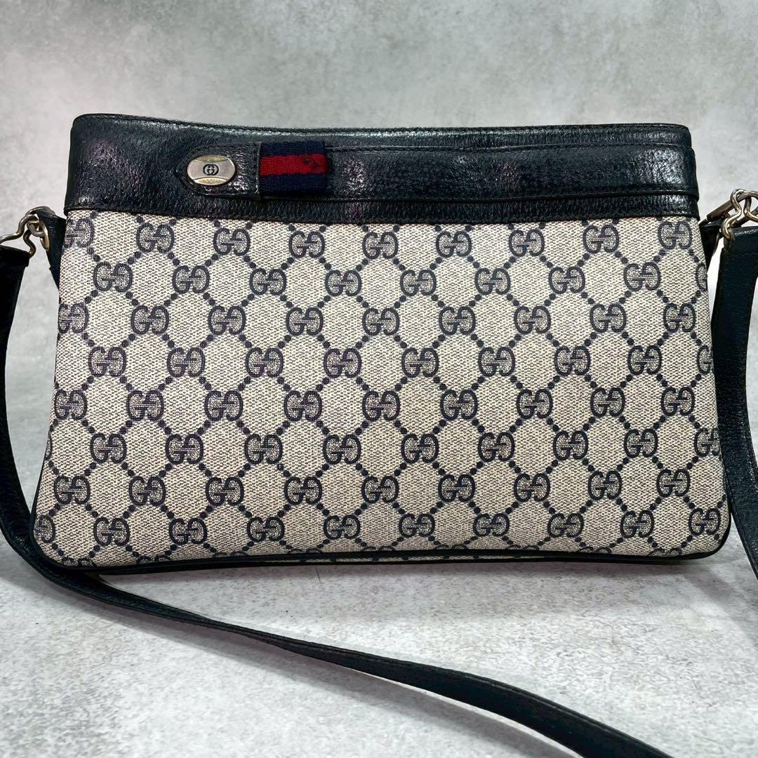 Gucci GG Sherry Line Shoulder Bag Navy Leather — view 2
