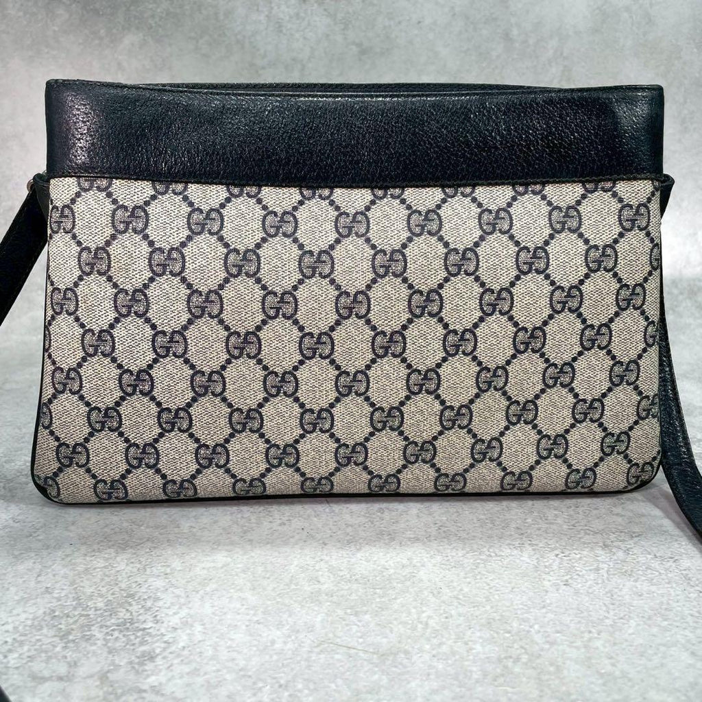Gucci GG Sherry Line Shoulder Bag Navy Leather — view 3