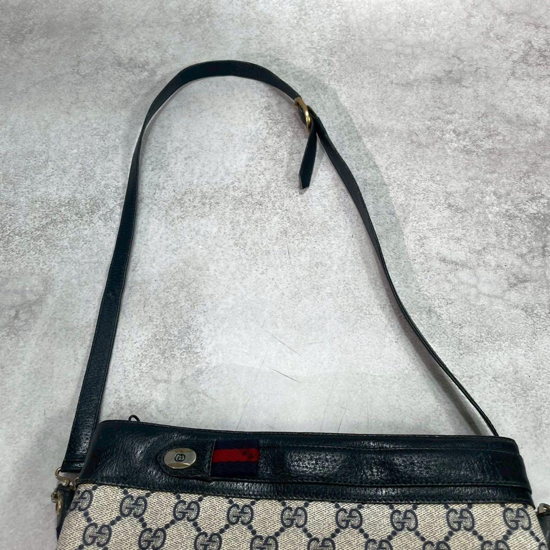 Gucci GG Sherry Line Shoulder Bag Navy Leather — view 4