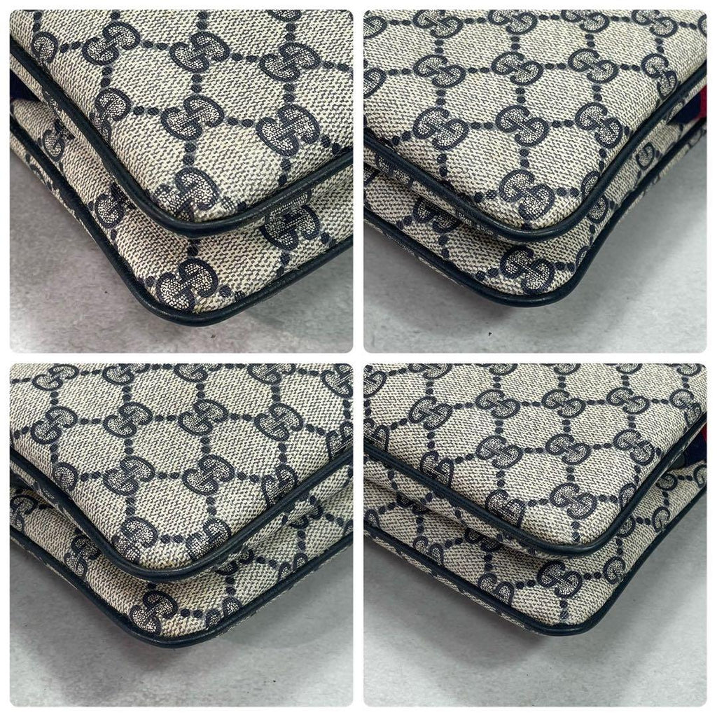 Gucci GG Sherry Line Shoulder Bag Navy Leather — view 9