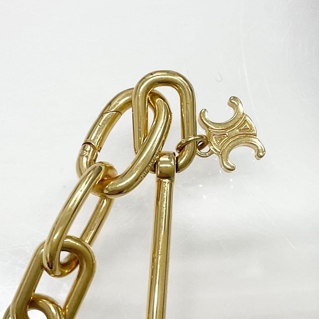 Celine Triomphe Charm Necklace Gold — view 4