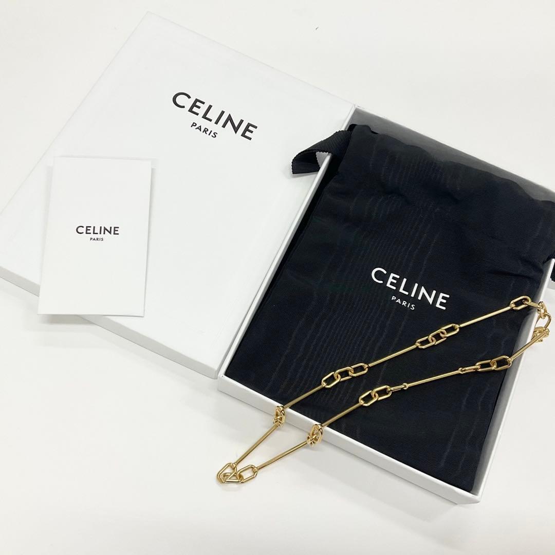 Celine Triomphe Charm Necklace Gold — view 6