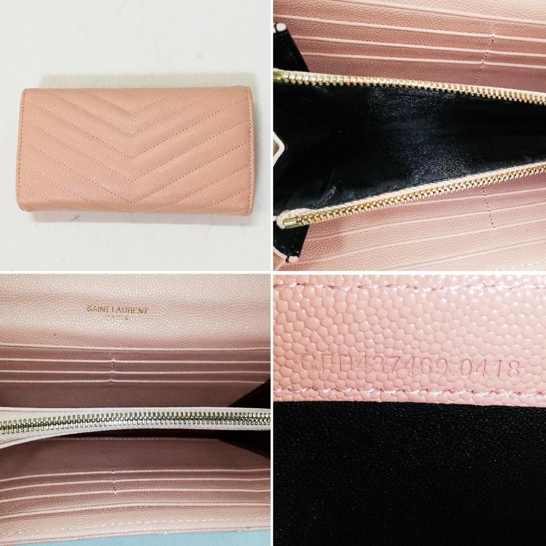Saint Laurent Long Wallet Chain Shoulder Pink — view 4