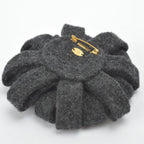 Chanel Flower Brooch Corsage Tweed Gray Black — view 6