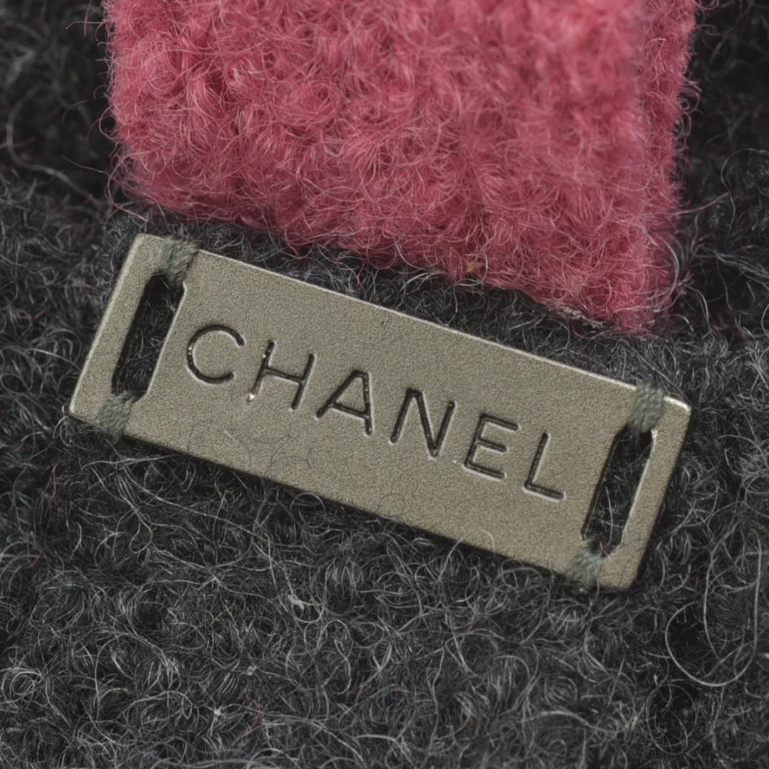 Chanel Flower Brooch Corsage Tweed Gray Black — view 7