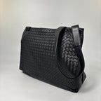 Bottega Veneta Super Shoulder Bag Leather Intrecciato Black — view 2