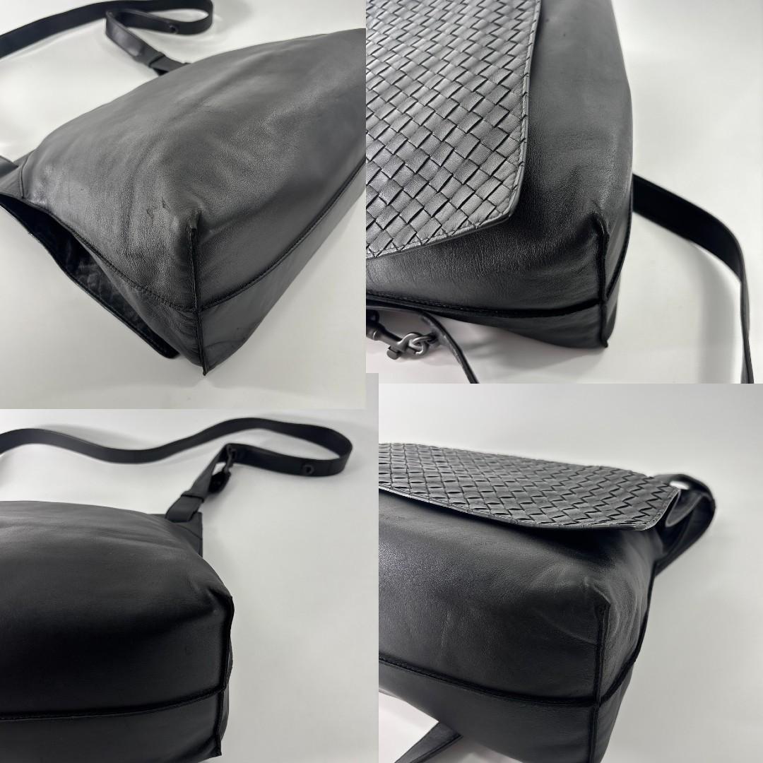 Bottega Veneta Super Shoulder Bag Leather Intrecciato Black — view 6