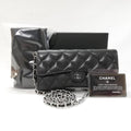 Chanel Wallet Caviar Leather Chain Black Shoulder