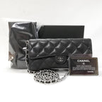 Chanel Wallet Caviar Leather Chain Black Shoulder