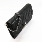 Chanel Wallet Caviar Leather Chain Black Shoulder — view 2