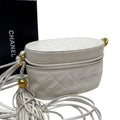Chanel Quilted Lambskin Fringe Shoulder Bag Leather Vanity