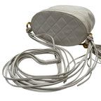 Chanel Quilted Lambskin Fringe Shoulder Bag Leather Vanity — view 7