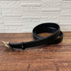 Loewe Leather Anagram Logo Buckle Gold Belt Black — view 2