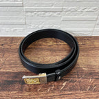 Loewe Leather Anagram Logo Buckle Gold Belt Black — view 3