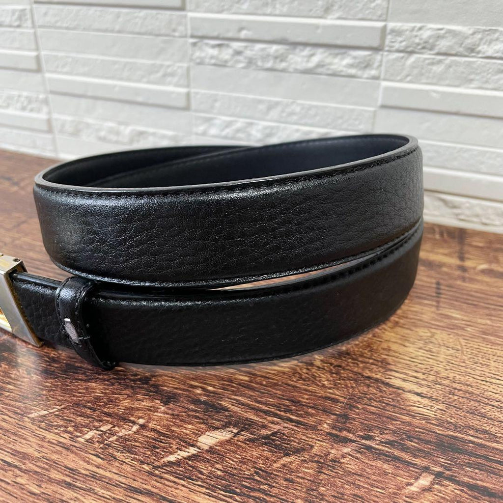 Loewe Leather Anagram Logo Buckle Gold Belt Black — view 4