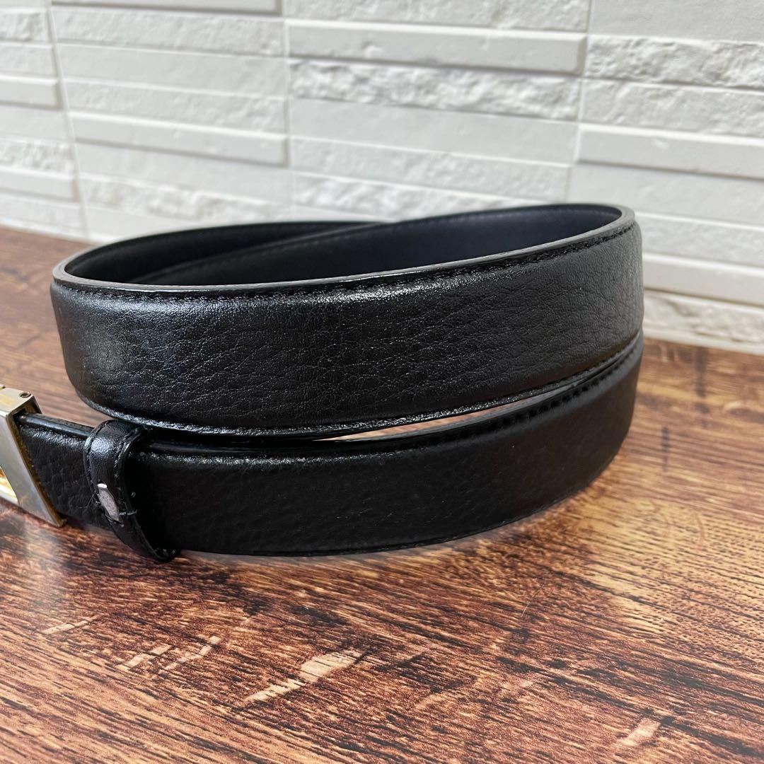 Loewe Leather Anagram Logo Buckle Gold Belt Black — view 4